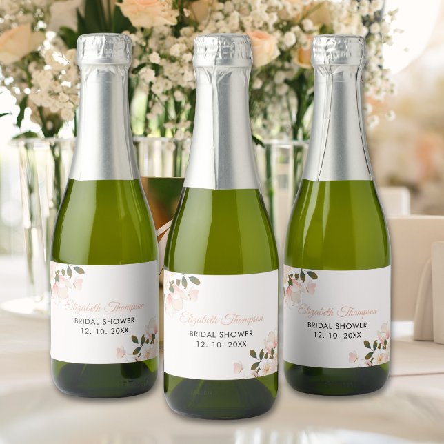 Beige Pink Floral Pattern Bridal Shower (Criador carregado)