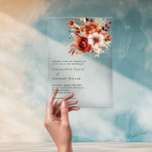 Beige queimou laranja floral claro casamento