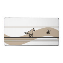 Beige Running Horse Shape e Inicials Design