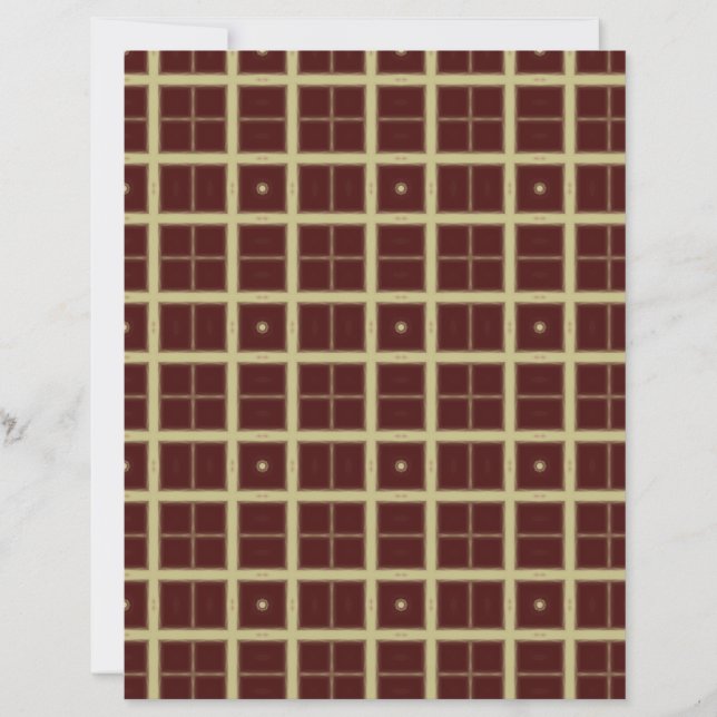 Beige Windowpane on Maroon Scrapbook Paper (Frente)