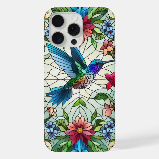 Beija-flor gracioso com efeito de vitral (Verso)