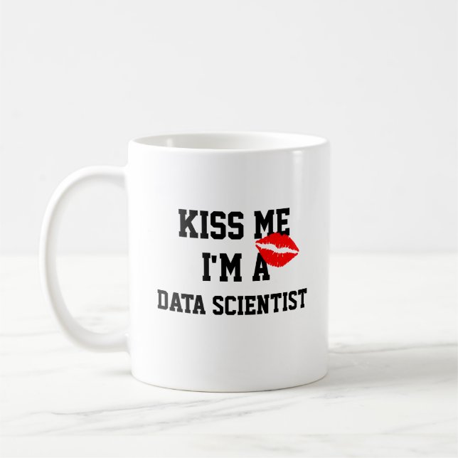 Beija-Me Sou Uma Caneca De Cientista De Dados (Esquerda)