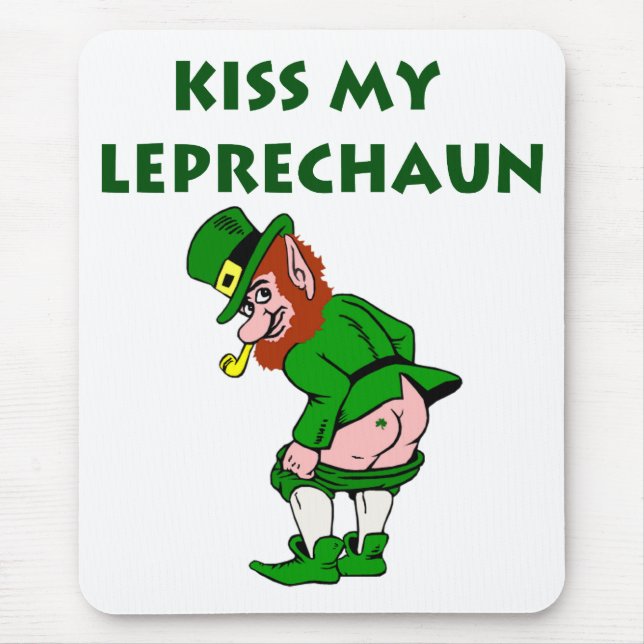 Beija Meu Leprechaun Mousepad (Frente)