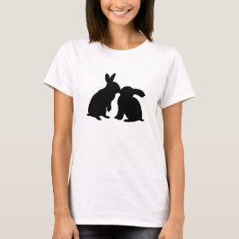 Beijando o t-shirt dos coelhos de coelho (silhueta