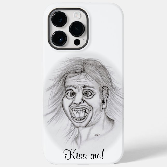 Beije-me! Engraçado desenho preto e Design branco (Verso)