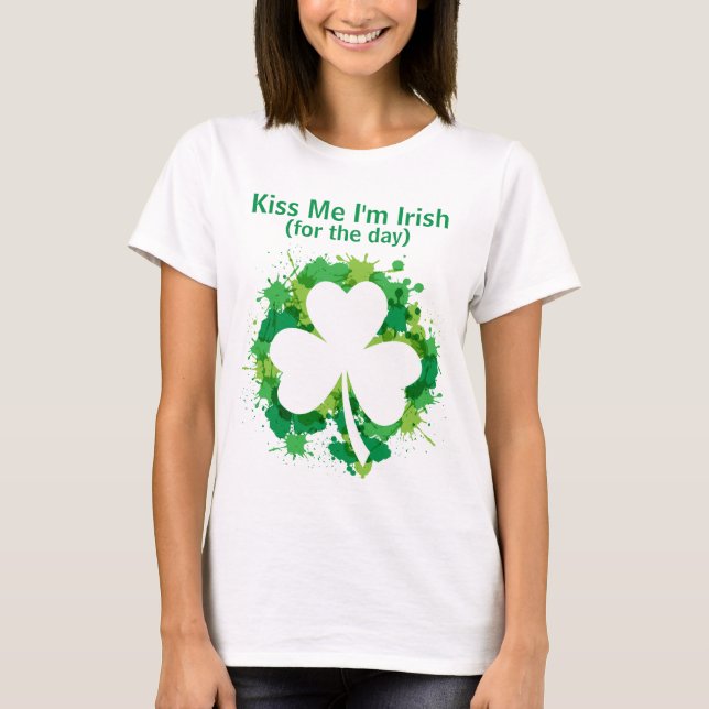 Beije-me que eu sou t-shirt irlandês (Frente)