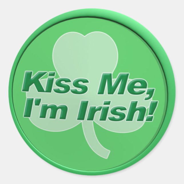 Beije-me Sou adesivos irlandeses (Frente)