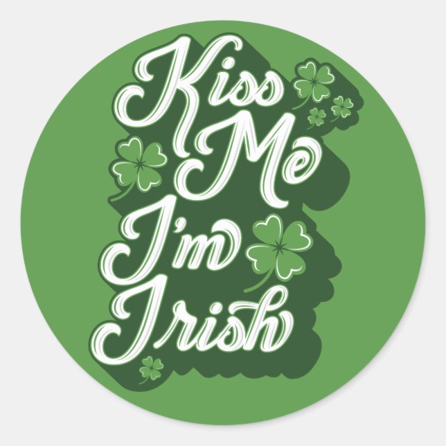 BEIJE-ME, SOU IRLANDÊS / Adesivos do Dia de São Pa (Frente)