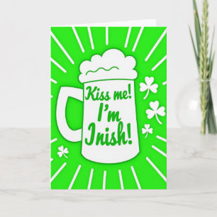 Beije-me Sou Irlandês Cartão de Cerveja