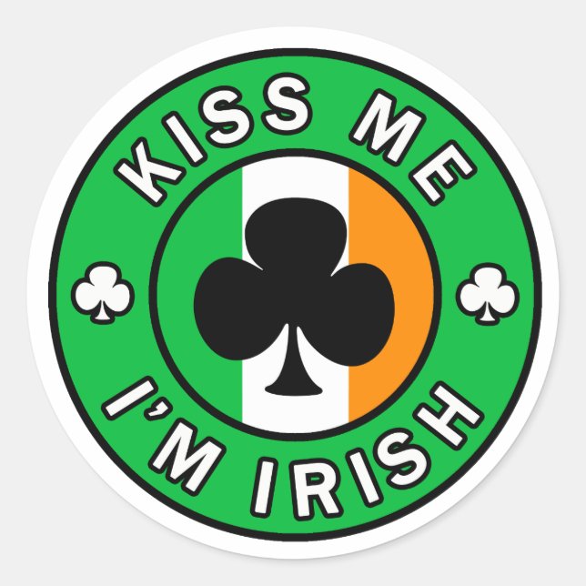 Beije-me Sou o adesivo irlandês (Frente)