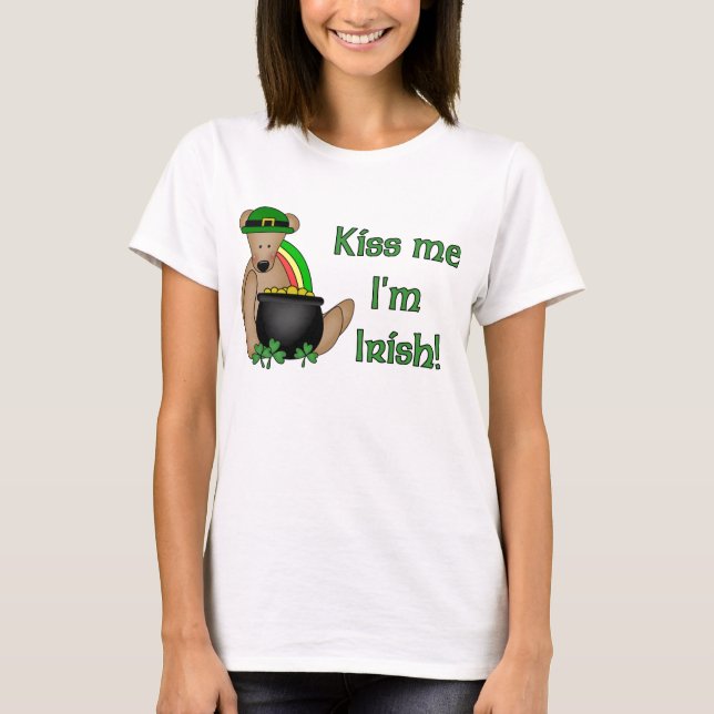 Beije-me, sou t-shirt irlandesa (Frente)