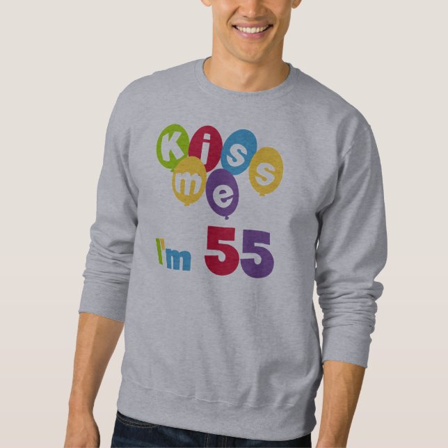 Beije-me, tenho 55 Camisetas de aniversário e pres (Frente)