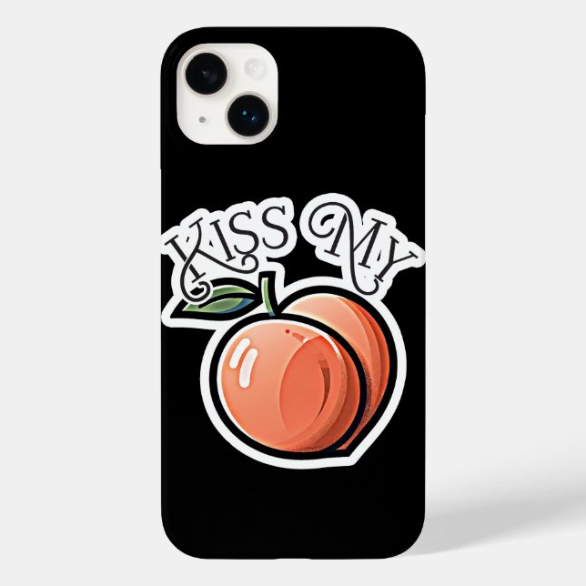 Beije meus pêssegos Fruta engraçada de pêssego (Verso)