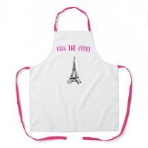 Beije o avental Paris cozinheiro rosa e preto vale