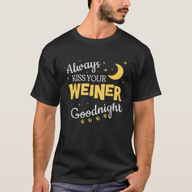 Beije Sua Camiseta de cão Engraçada Engraçado Dach (Frente)