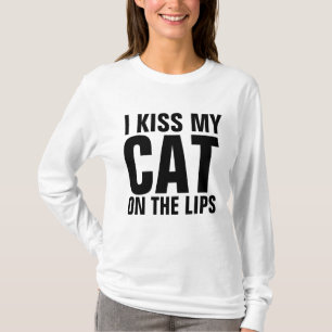 BEIJO MEU GATO NAS T-Shirts LÁBIOS