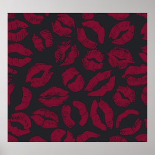 Beijos Lipstick: impressões vermelhas escuras