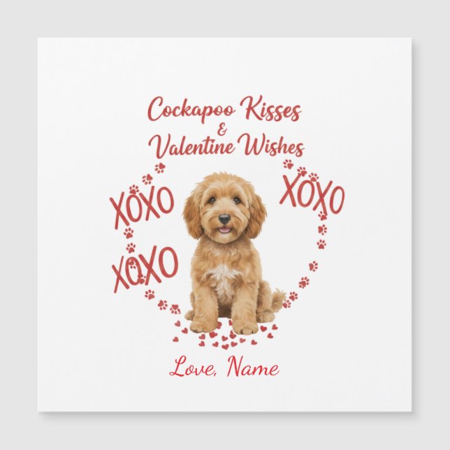 Beijos Personalizados de Cockapoo Votos de Valenti (Frente)