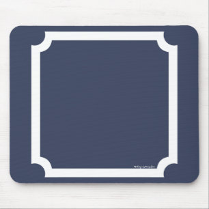 Beira clássica Mousepad no marinho náutico/branc