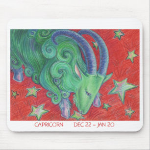 Beira do branco do mousepad do Capricórnio do