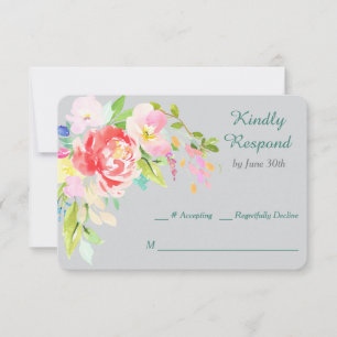 Beira do buquê do primavera que Wedding RSVP