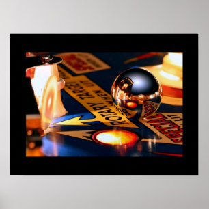 Beira do preto do poster do pinball de Rocketship