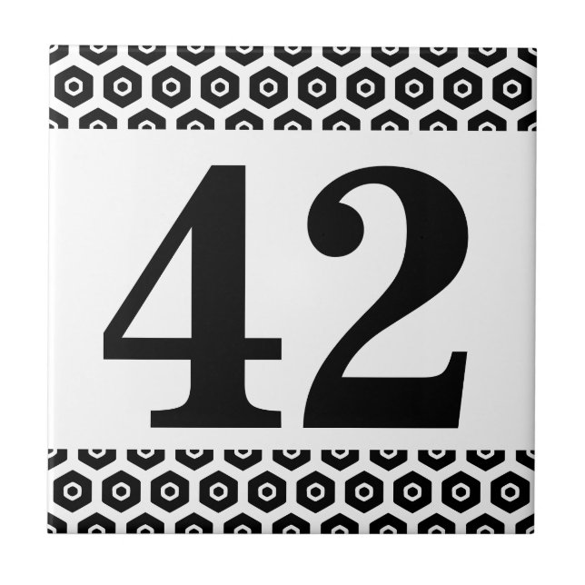 Beira sextavada do azulejo do número (Frente)