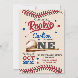 Beisebol 1rua Primeiro Convite de Aniversário