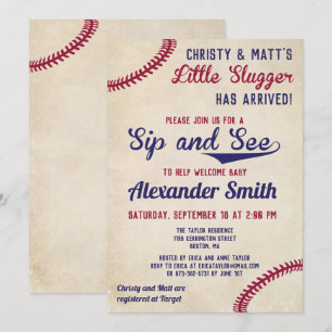 Beisebol - Themed Sip e veja convites