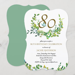 Bela 80 de Aniversários Convites de Aniversário