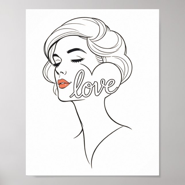 Bela Arte de Parede e Posters de Salão de Beleza " (Frente)