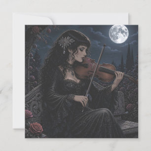 Bela Beleza Romântica Gótica Tocando Viola