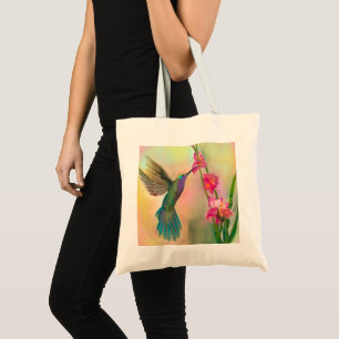 Bela Bolsa de Mão de Beija-flor e Flor