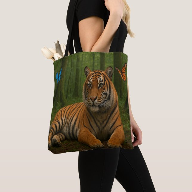 Bela Bolsa Tote de Tigre (Close Up)