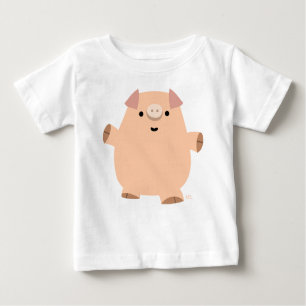 Bela Brincadeira Cartoon Porco Bebê T-shirt