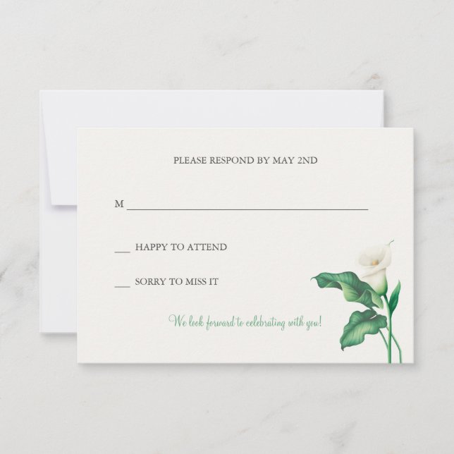 Bela Calla Lily RSVP Card (Frente)