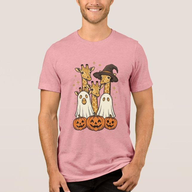 Bela Camisa de Halloween Girafa Fantasma Abóbora D (Frente)