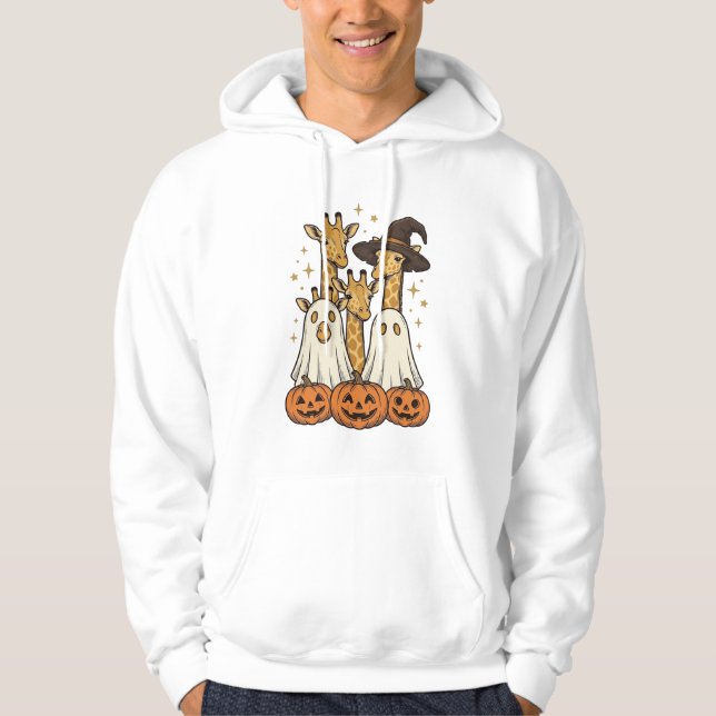 Bela Camisa de Halloween Girafa Fantasma Abóbora D (Frente)