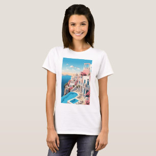 bela camisa de pintura da cidade marroquina