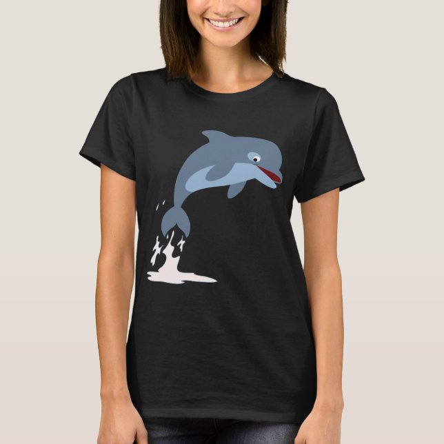 Bela Camiseta De Golfinhos, Encantadora De Diversã (Frente)