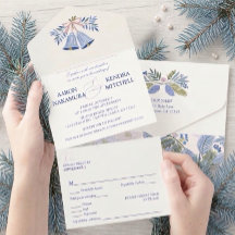 Bela Campainha de Casamento de Férias Azul