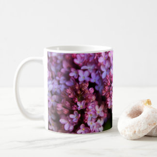 Bela caneca floral 11 oz com obra de arte lilás