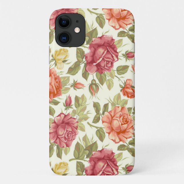 Bela capas de iphone Floral Abstrato (Verso)