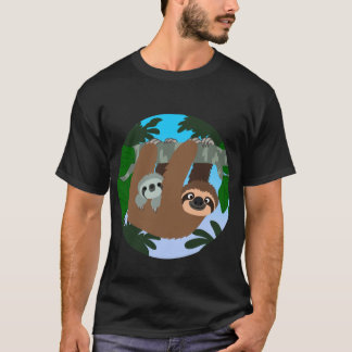Bela Caricatura Mãe Lama E Camiseta De Bebê