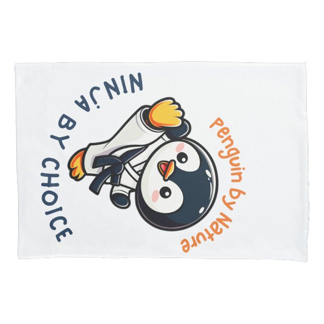 Bela Caricatura Pinguin Karate Artes Marciais (Frente-Esquerda)