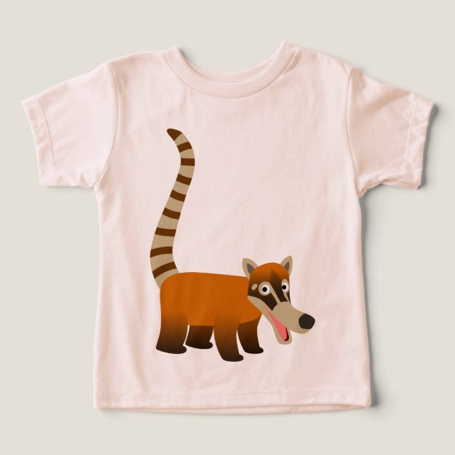 Bela Caricatura Sorridente Coatimundi Baby T-Shirt (Design frontal)