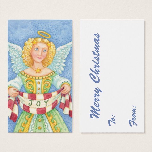 Bela Cartoon de Natal Angel Halo com Joy Banner (Frente & Verso)