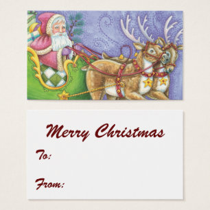 Bela Cartoon Natal Papai Noel Sleigh Reindeer