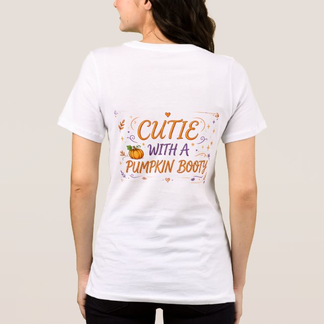 Bela Com Um Bumbum De Abóbora Camiseta Divertida D (Verso)