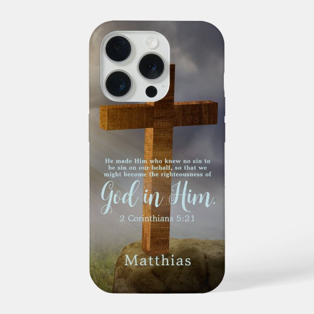 Bela Cruz de Madeira com Escrito Personalizado (Verso)